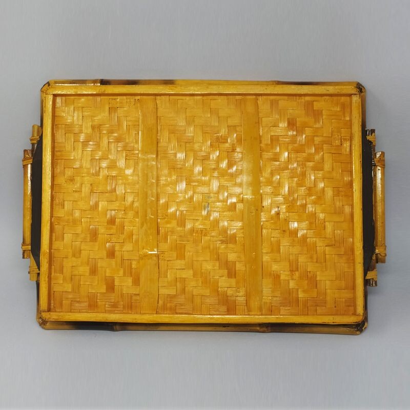 Vintage bamboo tray 1950
