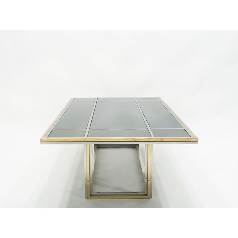 Vintage chrome and brass coffee table by Romeo Rega for Metalarte, 1970