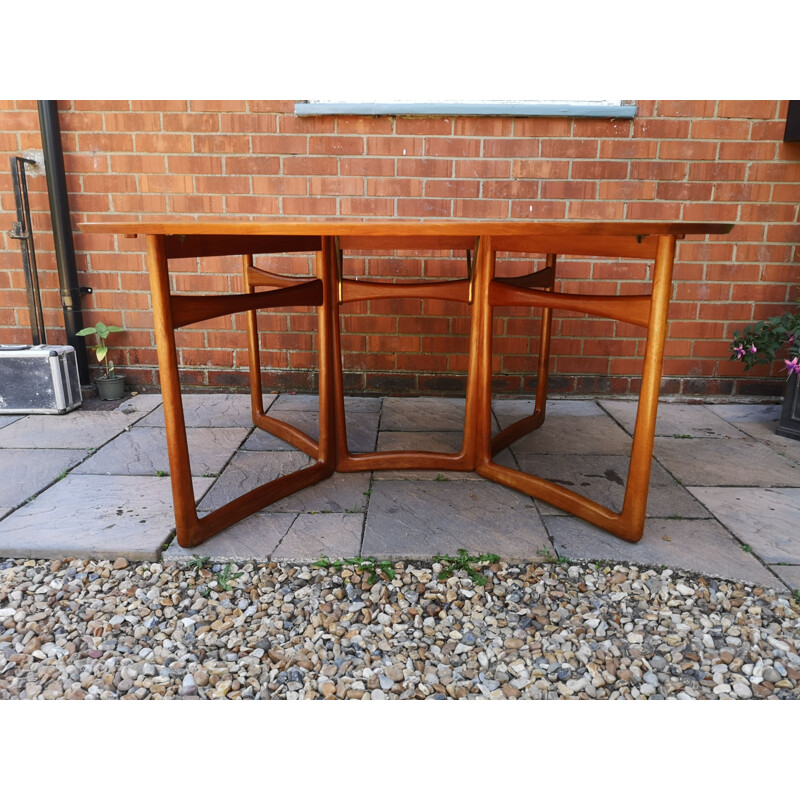 Vintage Danish drop leaf solid teak dining table