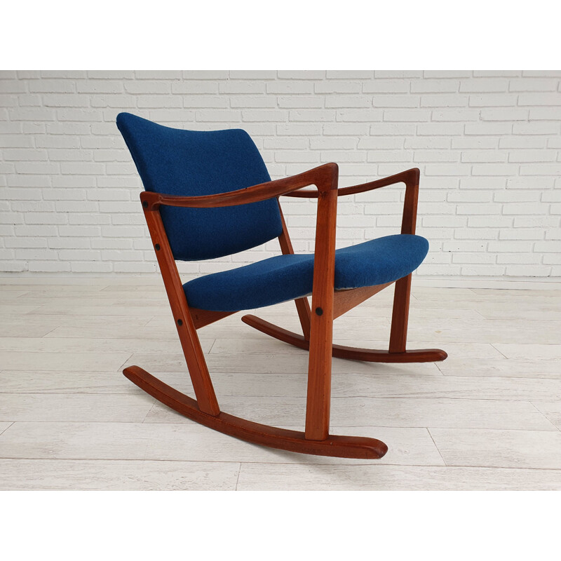 Vintage rocking chair teak wood Danish 1960