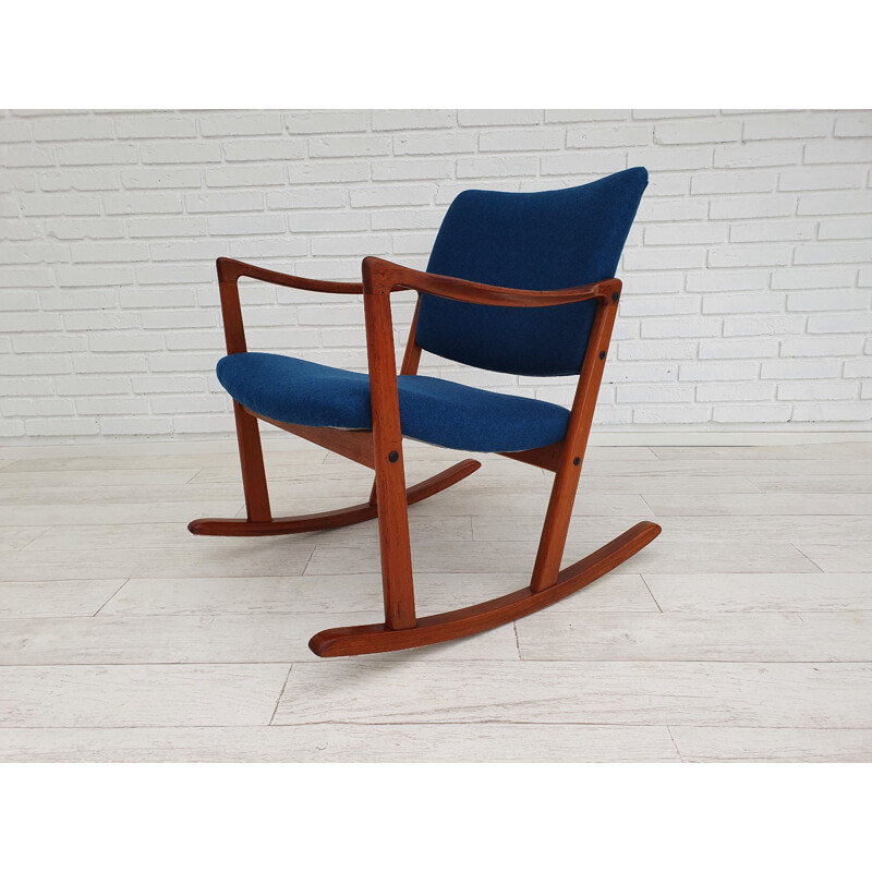 Vintage rocking chair teak wood Danish 1960