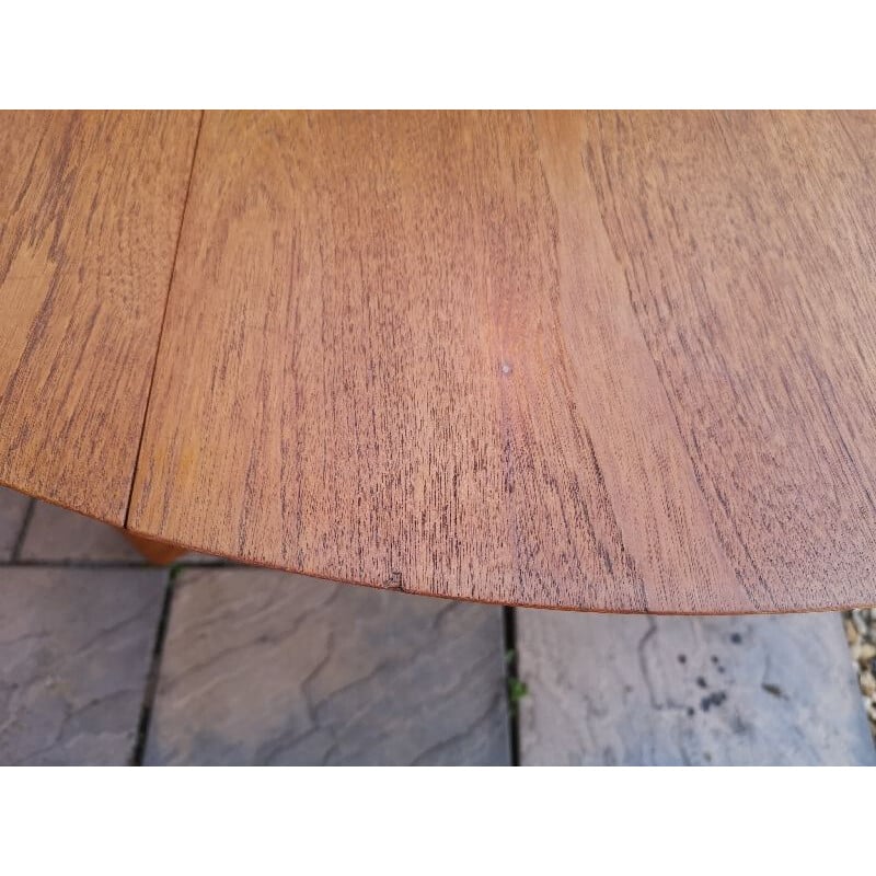 Vintage Danish drop leaf solid teak dining table