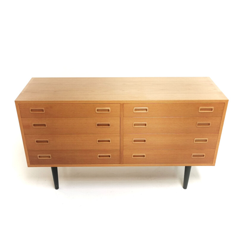 Vintage Oak Chest of Drawers by Hundevad Danish 1970