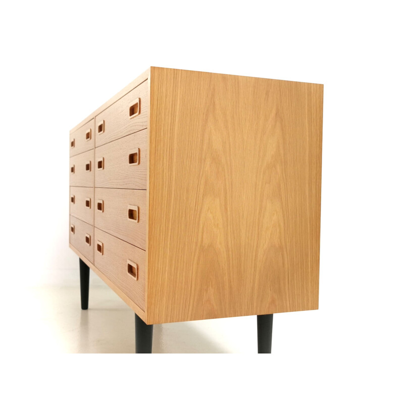 Vintage Oak Chest of Drawers by Hundevad Danish 1970