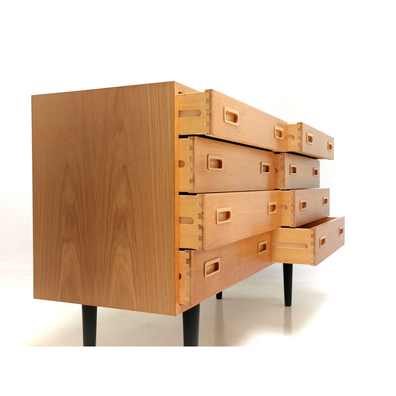 Vintage Oak Chest of Drawers by Hundevad Danish 1970