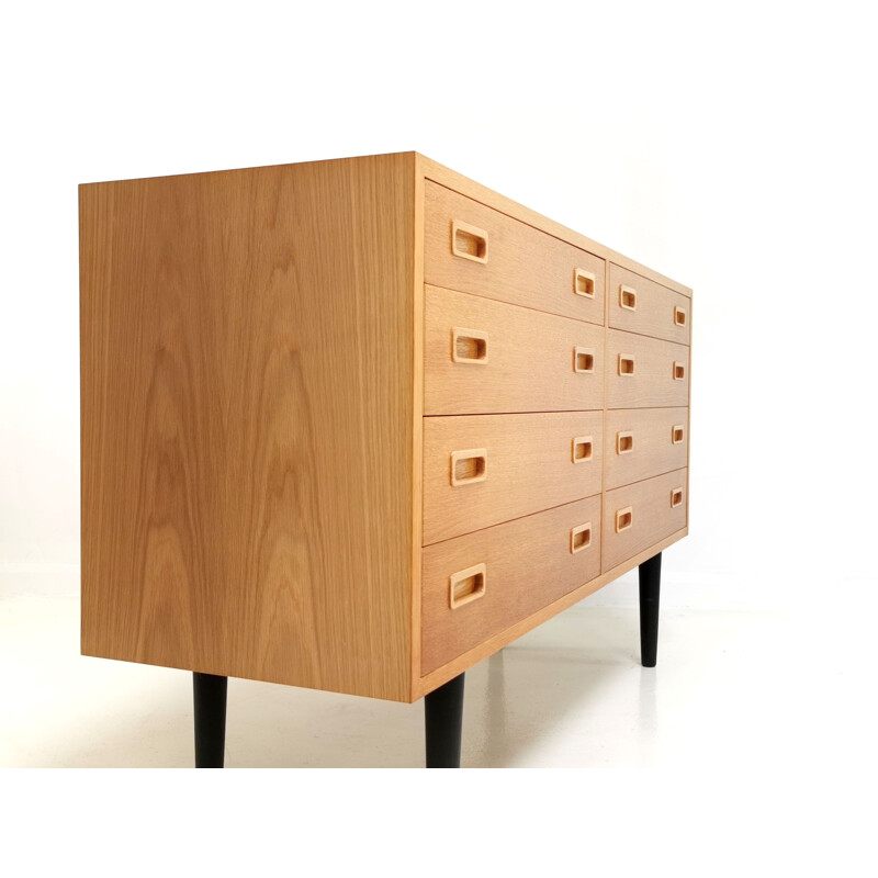 Vintage Oak Chest of Drawers by Hundevad Danish 1970