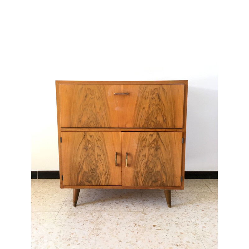 Vintage walnut bar cabinet 1950