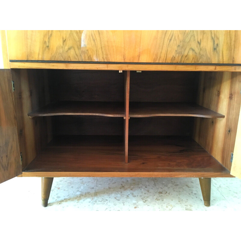 Vintage walnut bar cabinet 1950
