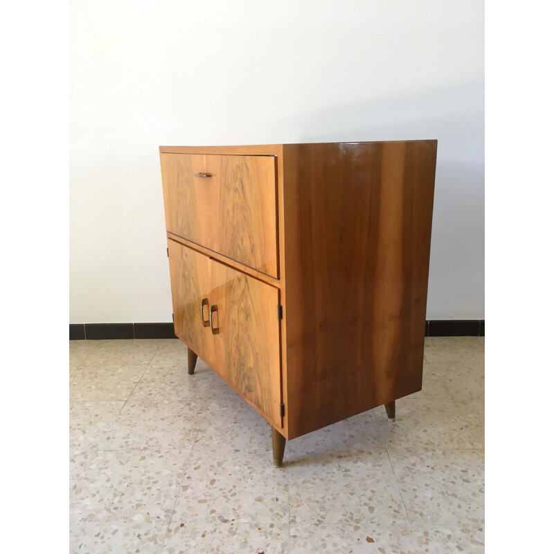 Vintage walnut bar cabinet 1950