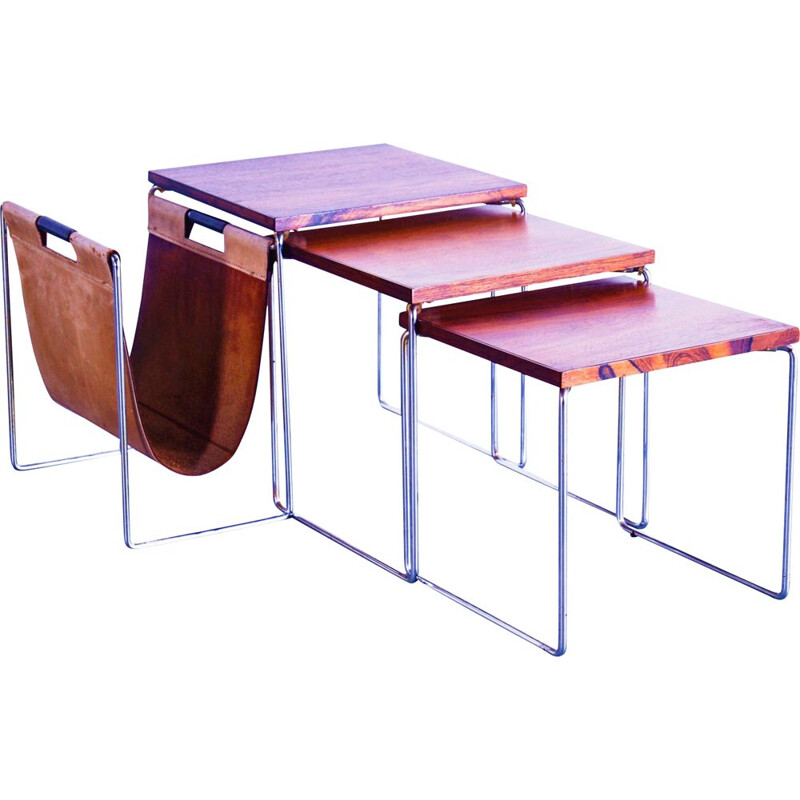 Tables gigogne et porte-revues vintage Brabantia 1960