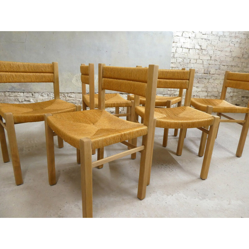 Series of 6 vintage chairs by Pierre Gautier Delaye 1960