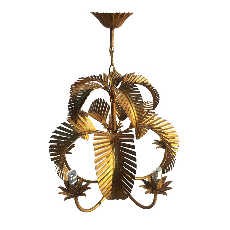 Vintage Hans Kogl palm tree chandelier 1960