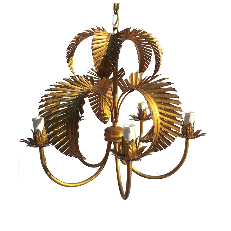 Vintage Hans Kogl palm tree chandelier 1960