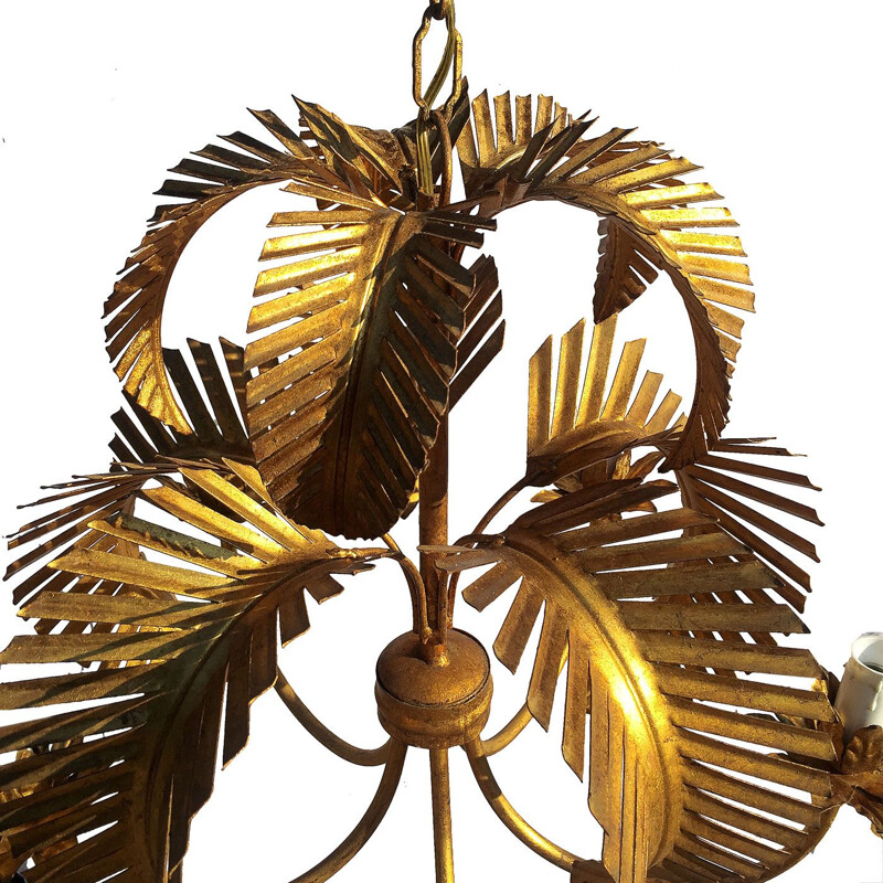 Vintage Hans Kogl palm tree chandelier 1960