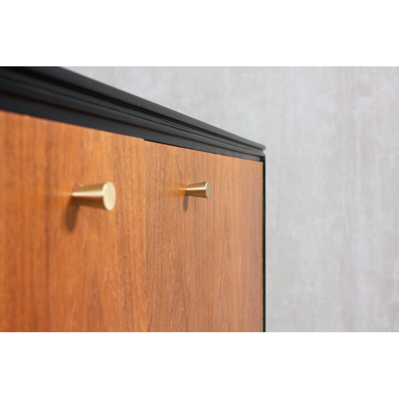 Vintage Sideboard, Black and Teak 1950s