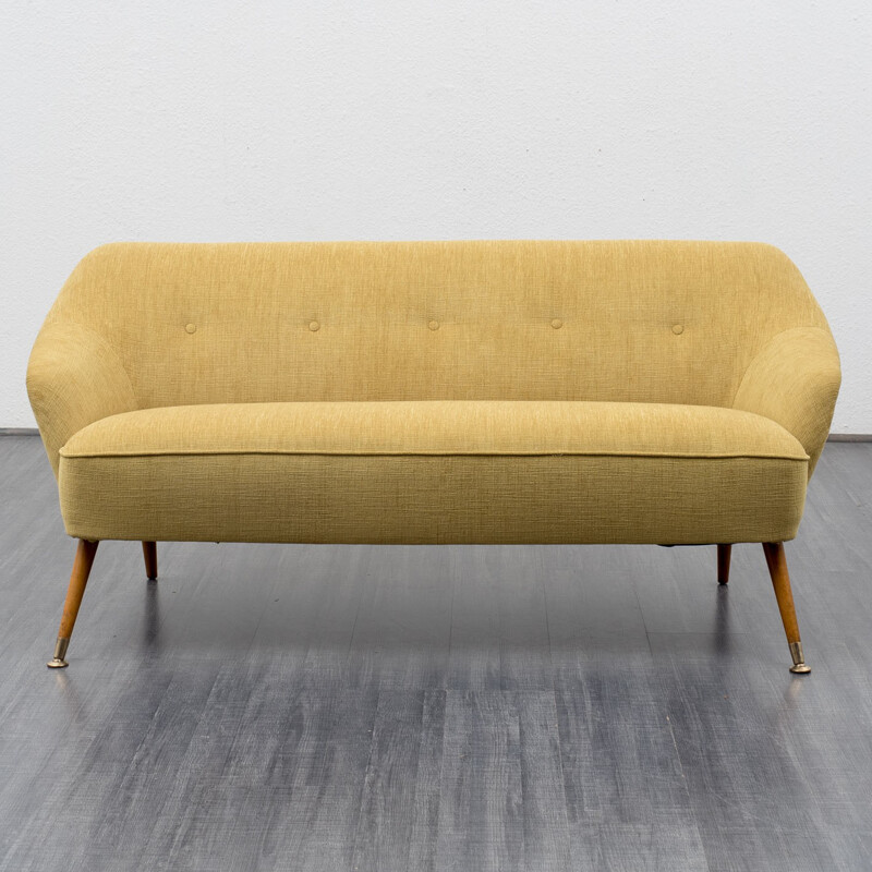 Mid-century yellow sofa in fabric - 1950s