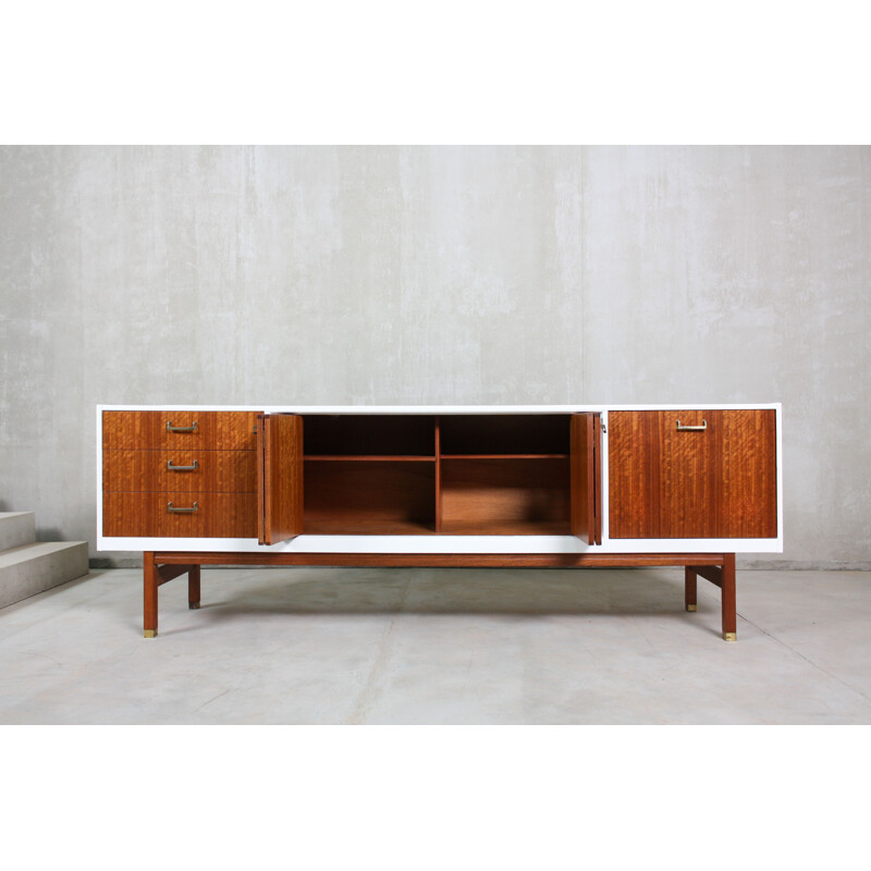 Vintage wooden and white lacquered Sideboard by G-Plan, 1960s