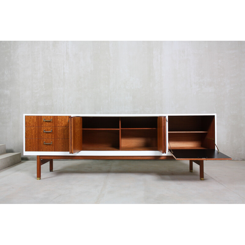 Vintage wooden and white lacquered Sideboard by G-Plan, 1960s