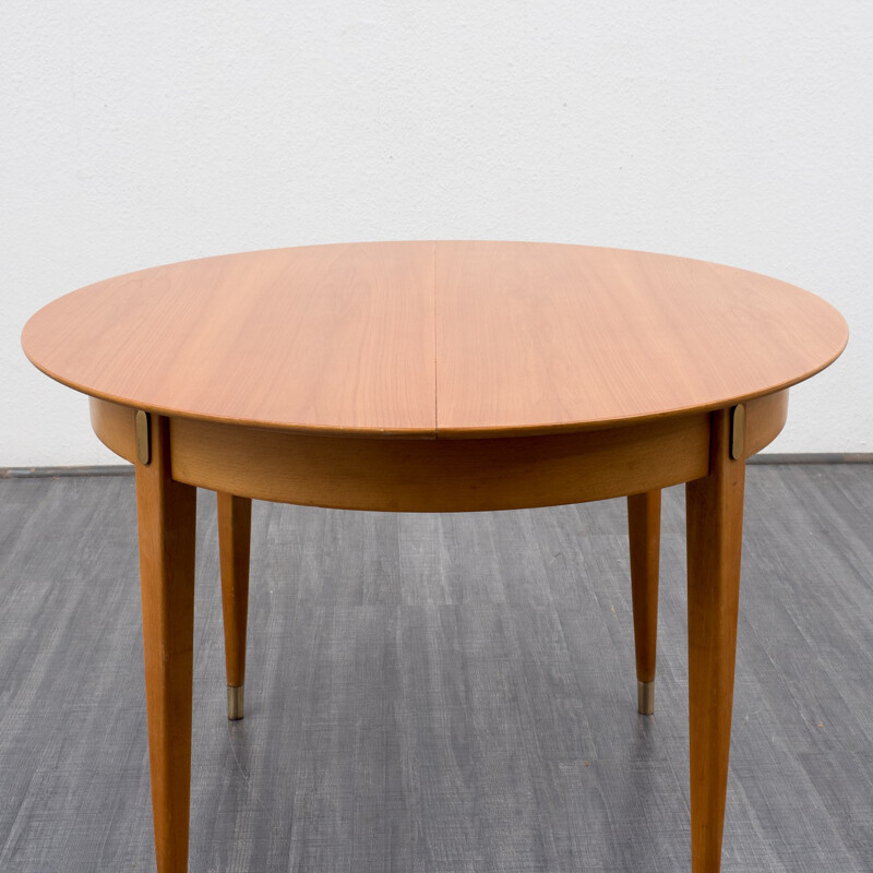 Mid-century Hainke round extendable dining table in ash - 1950s
