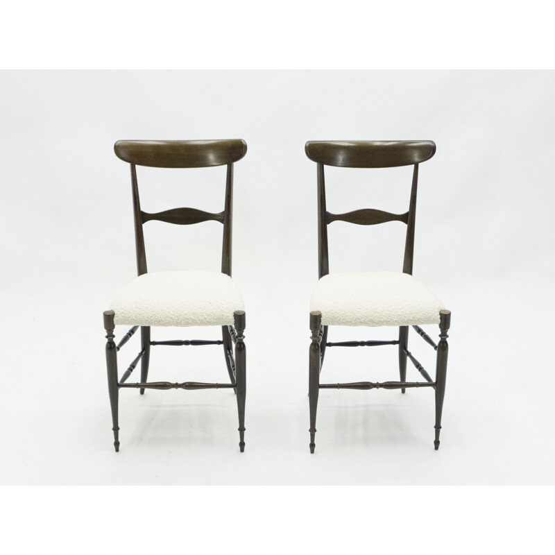 Set aus 6 Vintage-Stühlen Campanino Chiavari in Walnuss von Fratelli Levaggi 1950