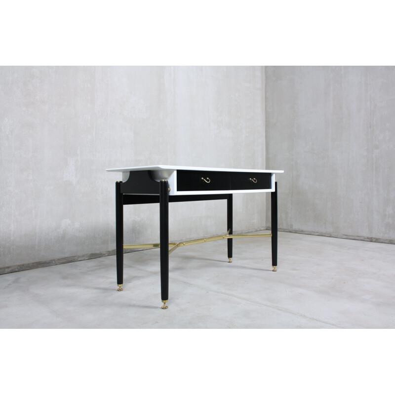 Vintage Black & White Console Table, 1950