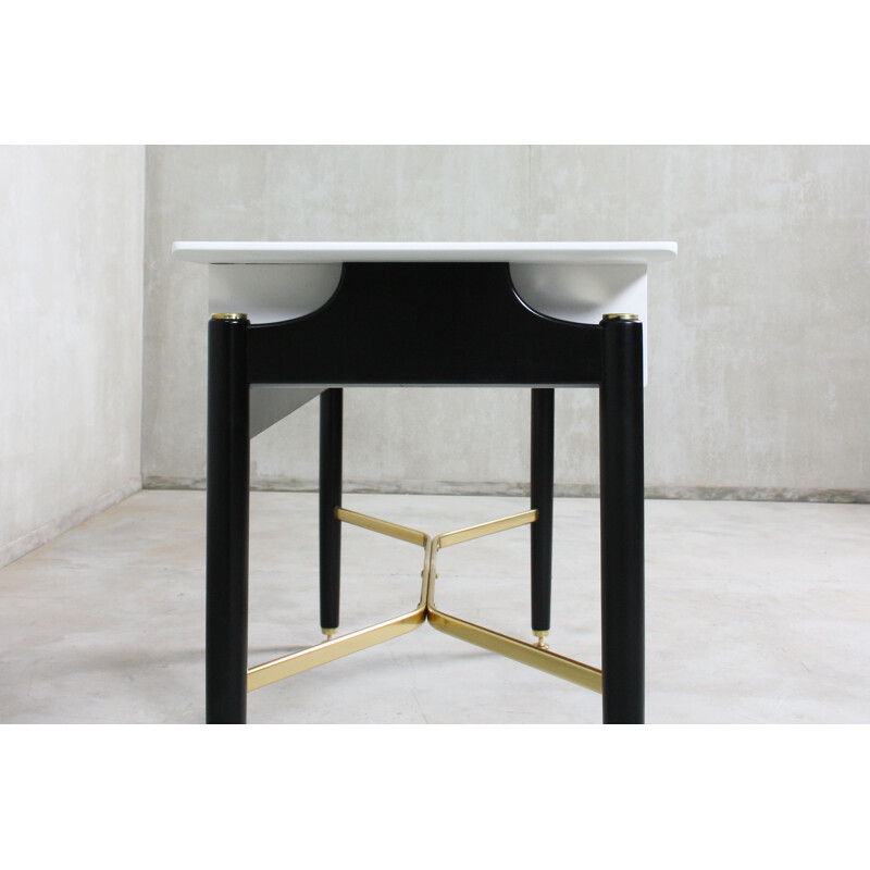 Vintage Black & White Console Table, 1950