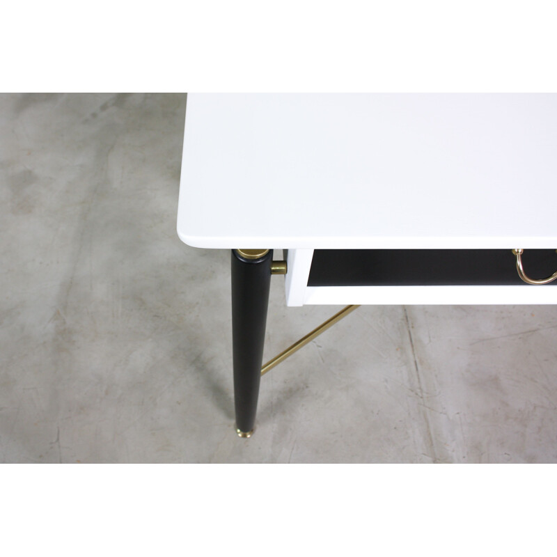 Vintage Black & White Console Table, 1950