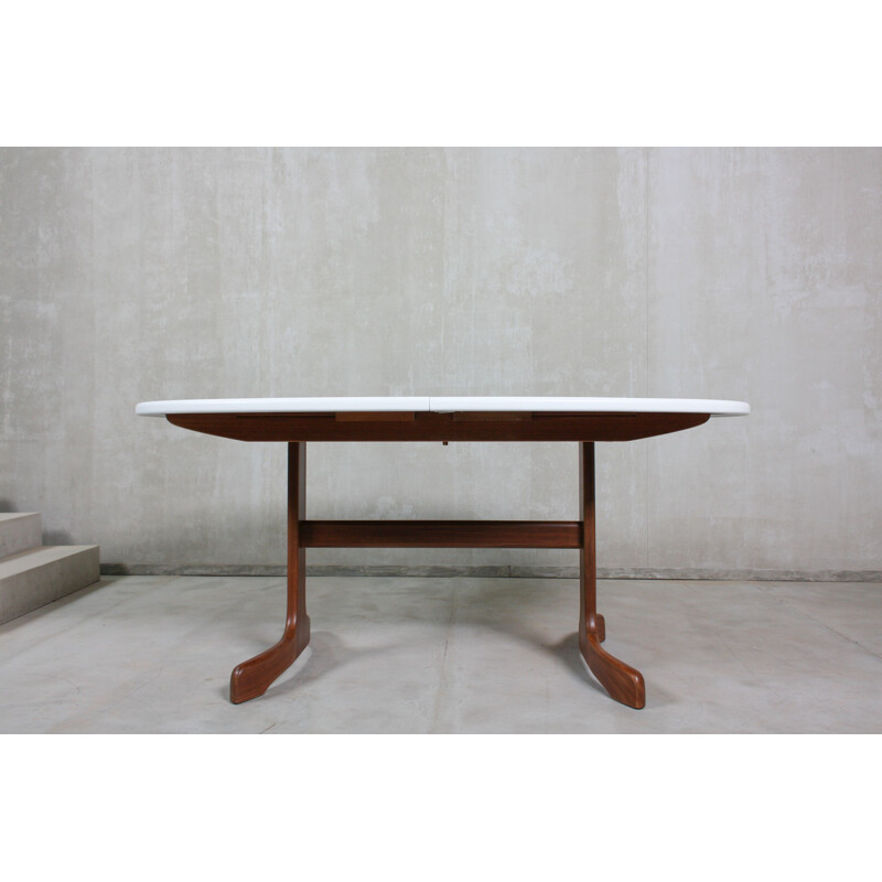 Vintage oval Painted Teak Dining Table, 1960