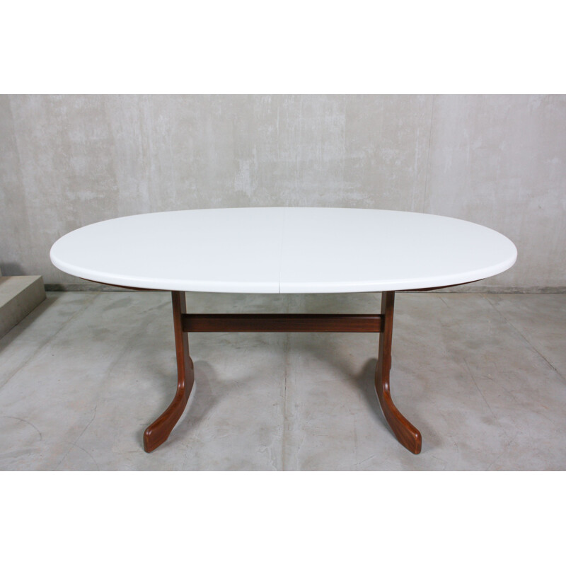 Vintage oval Painted Teak Dining Table, 1960