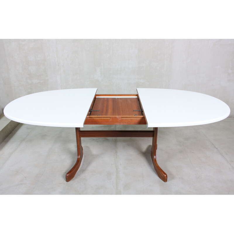 Vintage oval Painted Teak Dining Table, 1960