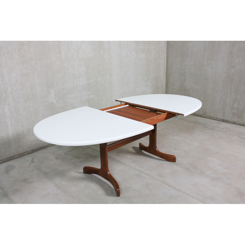 Vintage oval Painted Teak Dining Table, 1960