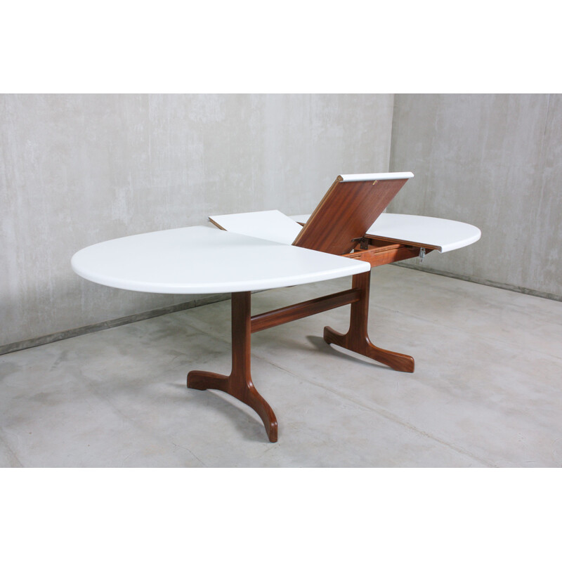 Vintage oval Painted Teak Dining Table, 1960