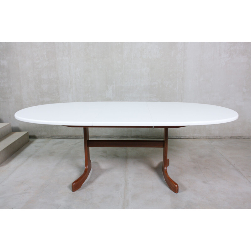 Vintage oval Painted Teak Dining Table, 1960