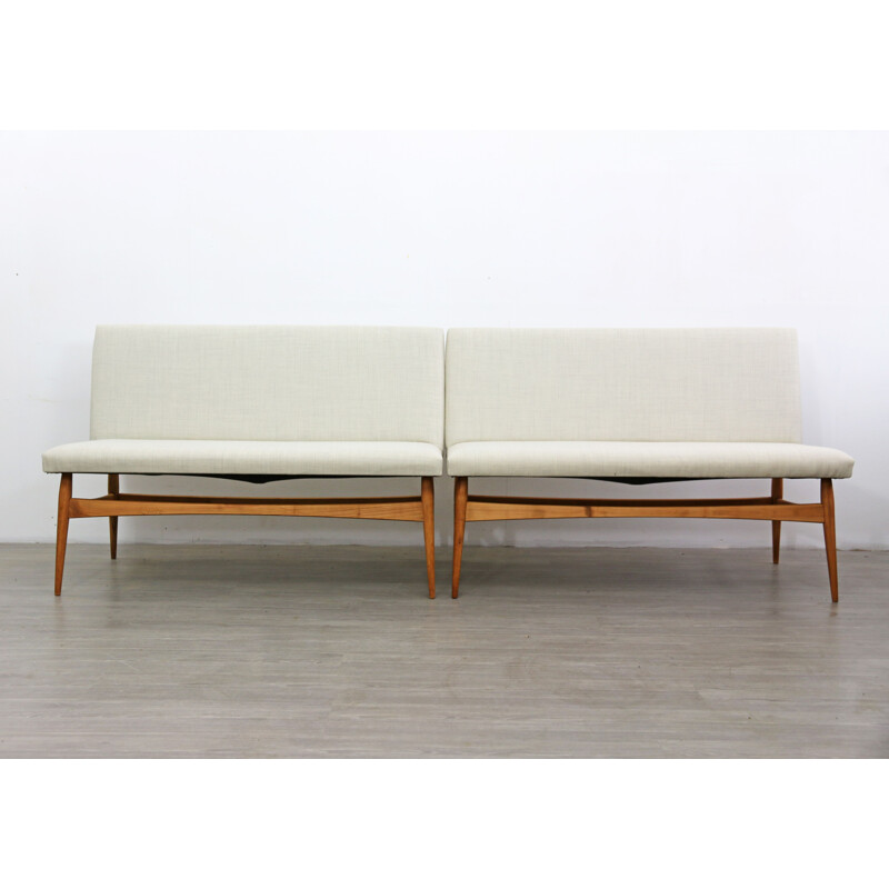 Pair of white vintage Danish Sofas 1960