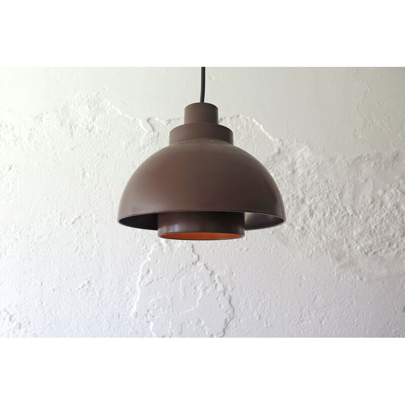 Vintage brown pendant lamp, by Norkisk Danish 1960