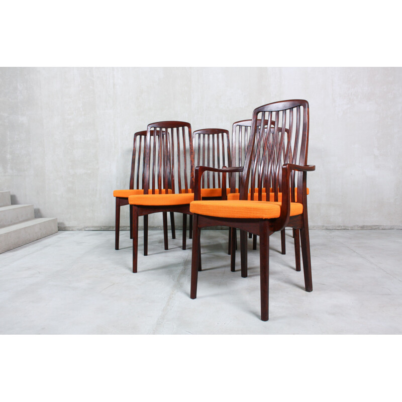 Set of vintage table and 6 Chairs, Rosewood 1960