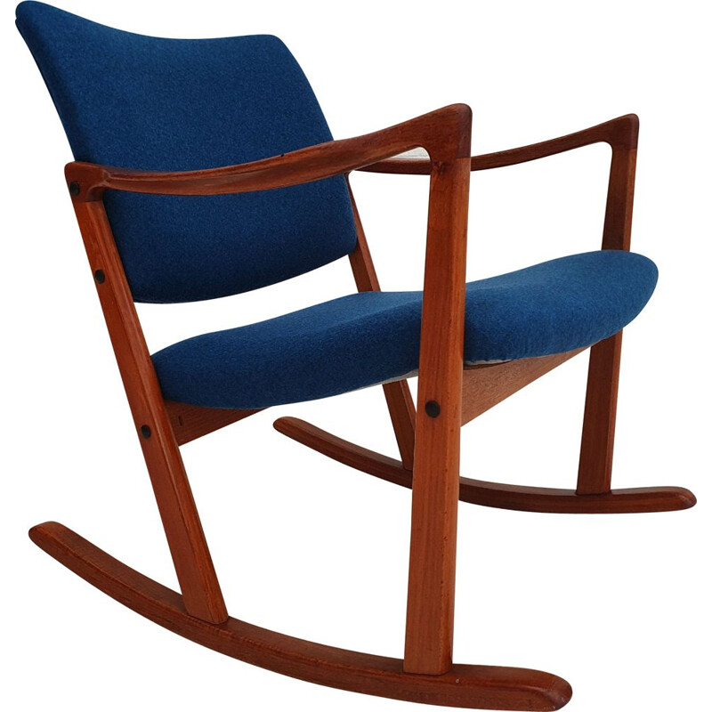 Vintage rocking chair teak wood Danish 1960