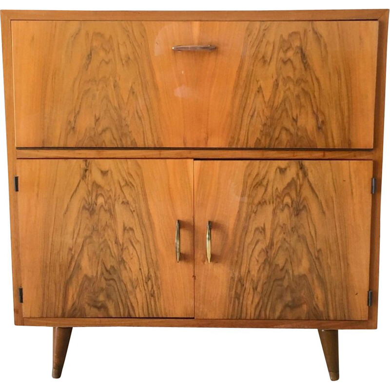 Vintage walnut bar cabinet 1950