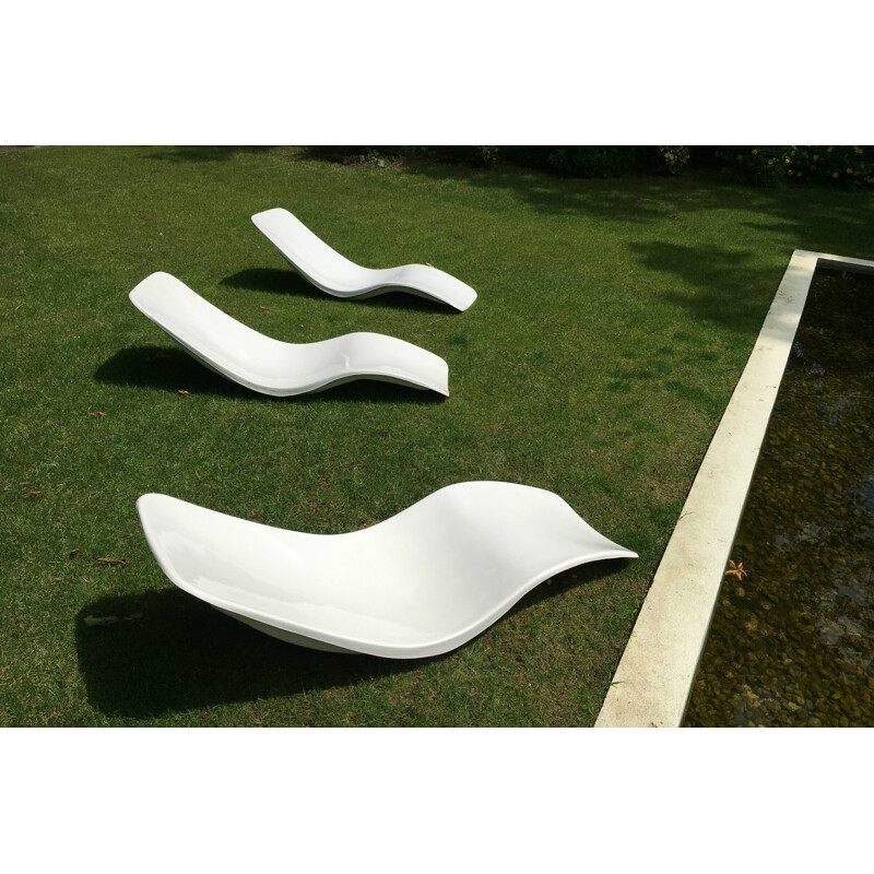 "Eurolax R1" chaise longue in fiber glass, Charles ZUBLENA - 1960s