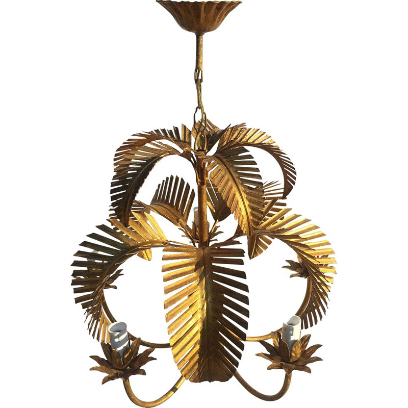 Vintage Hans Kogl palm tree chandelier 1960