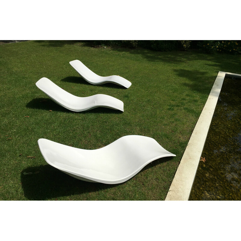 "Eurolax R1" chaise longue in fiber glass, Charles ZUBLENA - 1960s