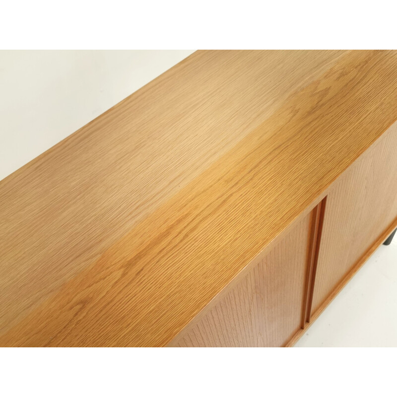 Vintage oak Tambour Sideboard by Hundevad, Denmark 1970