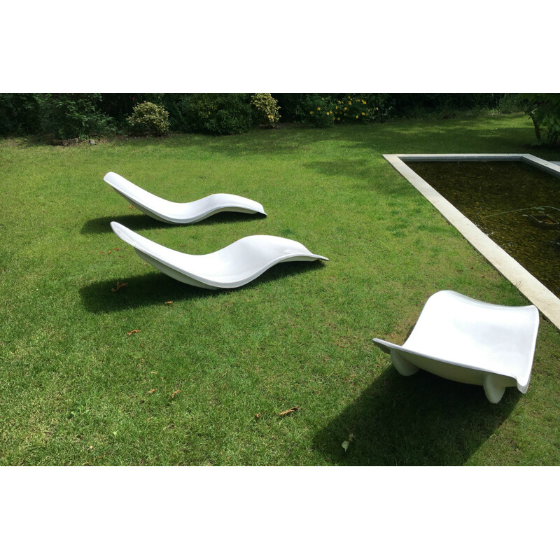 "Eurolax R1" chaise longue in fiber glass, Charles ZUBLENA - 1960s