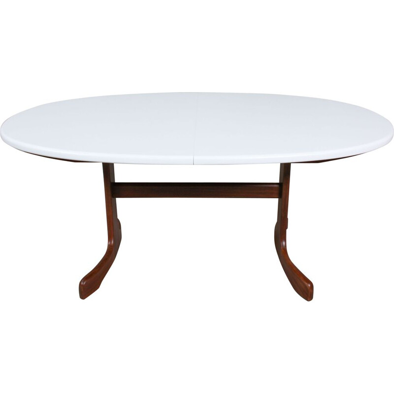 Vintage oval Painted Teak Dining Table, 1960