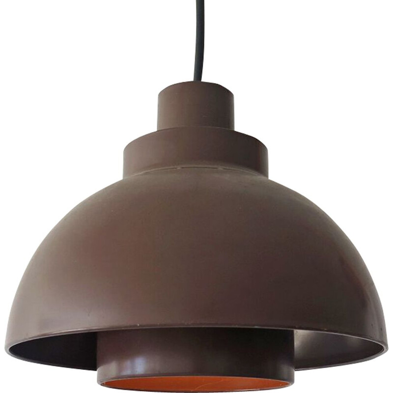 Vintage brown pendant lamp, by Norkisk Danish 1960