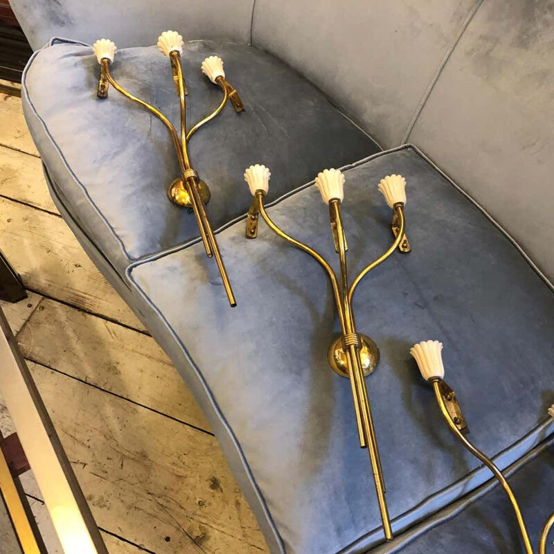 Set of four vintage modern  wall sconces 1950