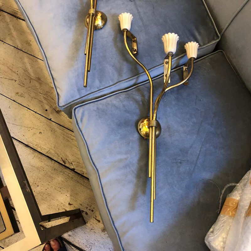 Set of four vintage modern  wall sconces 1950