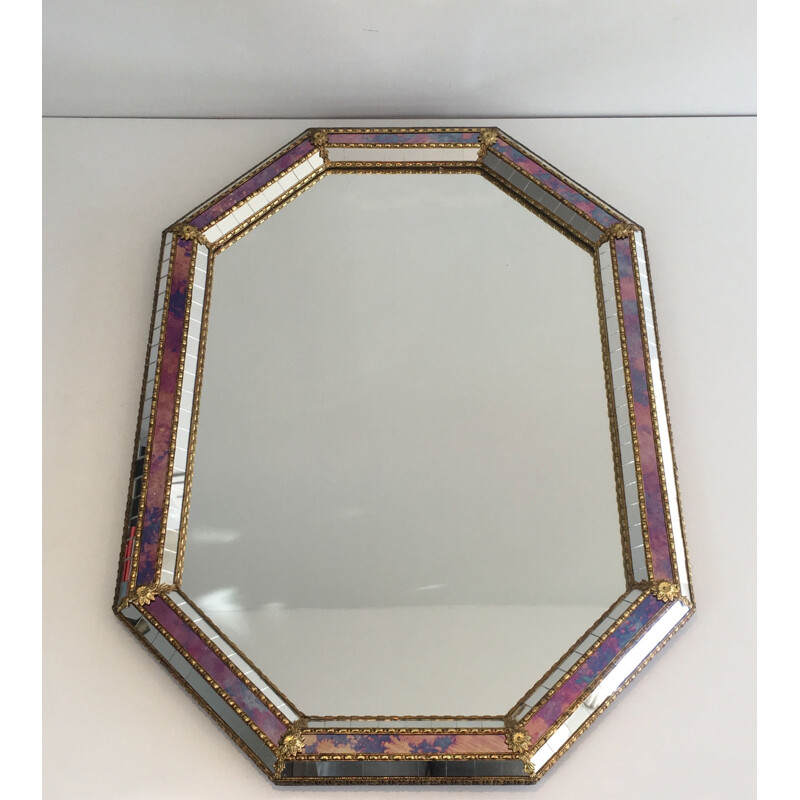 Espejo octogonal vintage de varias caras 1970