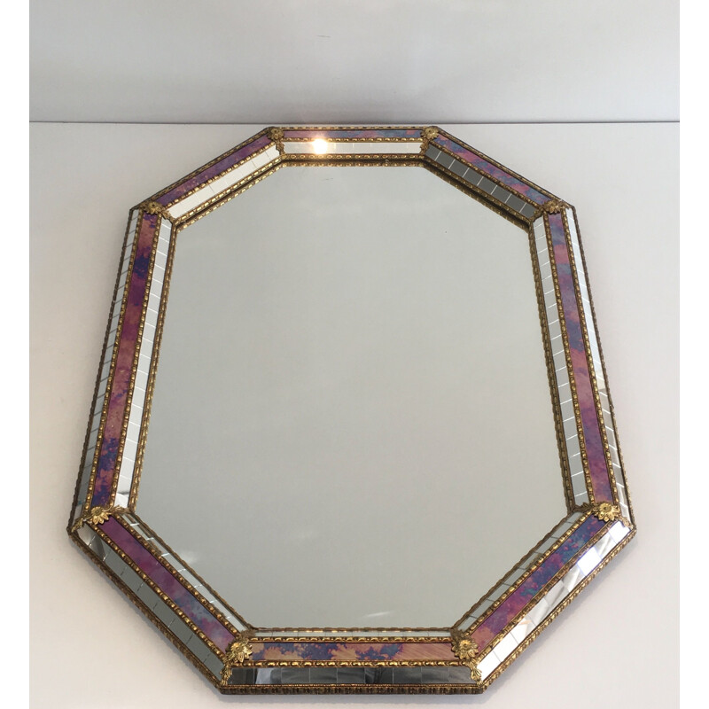 Espejo octogonal vintage de varias caras 1970