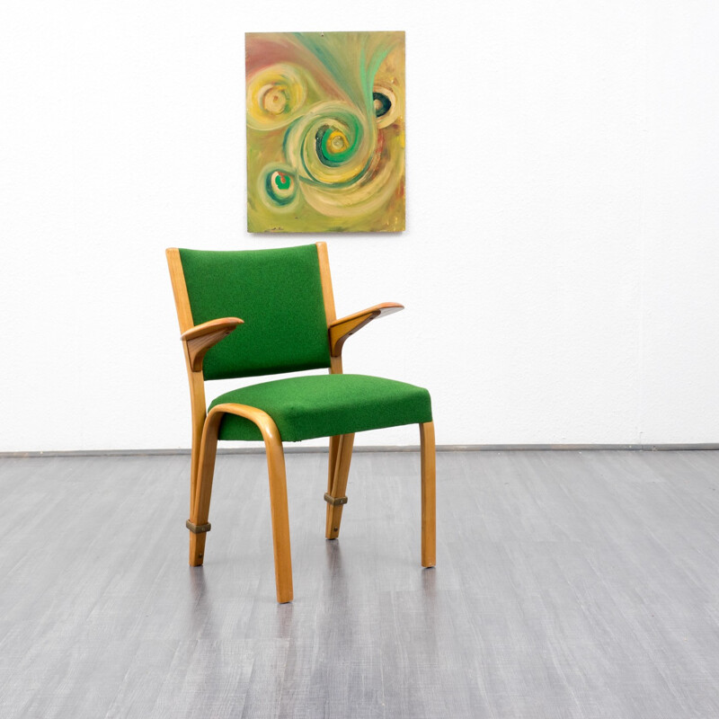 Green vintage armchair STEINER - 1940s 